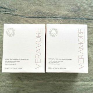 VERAMORE ローズ＆ティーツリークレンジングパッド70枚 2個セット(クレンジング/メイク落とし)
