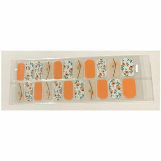 【新品未使用品】ネイルシール　簡単貼付❗️　オレンジ　レディース　春(ネイル用品)