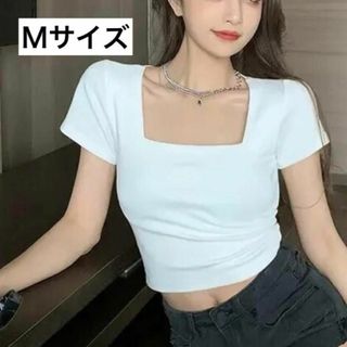 【新品未使用品】定番　Tシャツ　白　ショート　韓国　カジュアル　シンプル(Tシャツ(半袖/袖なし))