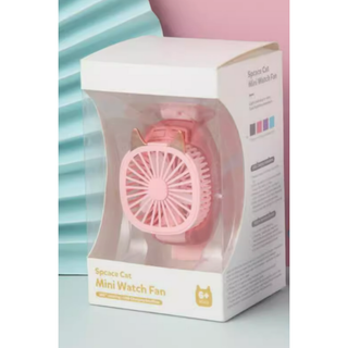 新品　Watch型 Fan ピンク　腕時計型　ハンディファン　ライト付け(扇風機)