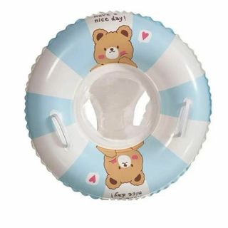 浮き輪　子ども　クマ　青　ブルー　夏　海　プール　持ち手あり(マリン/スイミング)