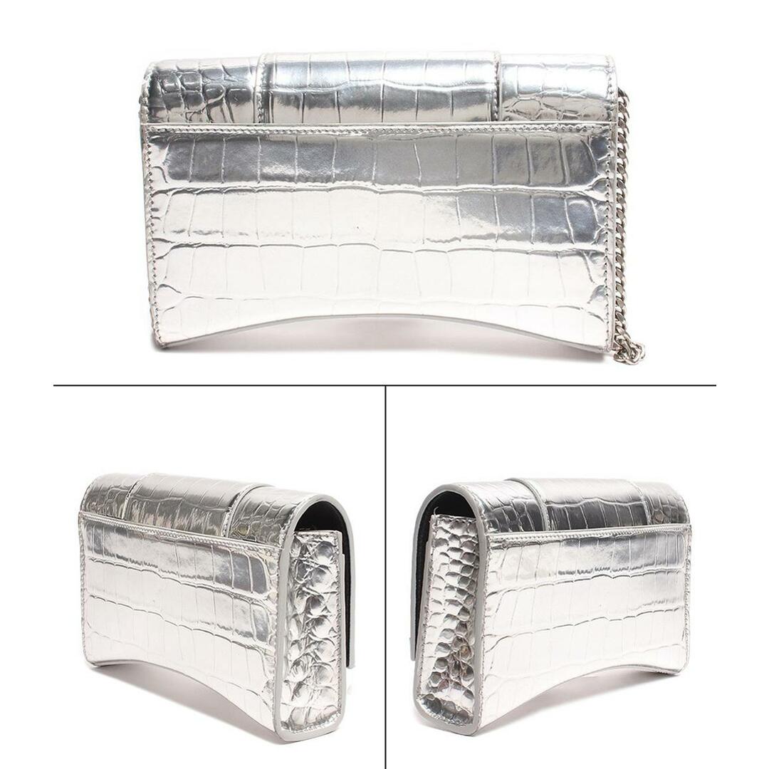 気品 バレンシアガ ショルダー チェーンウォレット HOURGLASS 銀 BALENCIAGA - バレンシアガ ショルダーバッグ シルバー金具