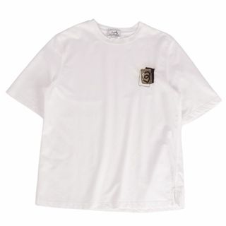 エルメス(HERMES)のエルメス HERMES Tシャツ 23AW カットソー ショートスリーブ 半袖 コットン トップス メンズ イタリア製 S ホワイト(Tシャツ/カットソー(半袖/袖なし))