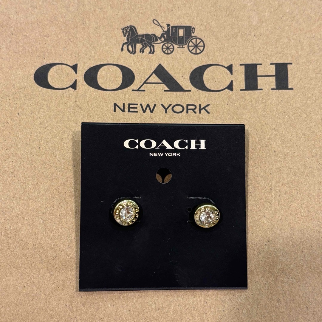 COACH(コーチ)のCOACH コーチ オープンサークルストーンスタンド ピアス ゴールド レディースのアクセサリー(ピアス)の商品写真