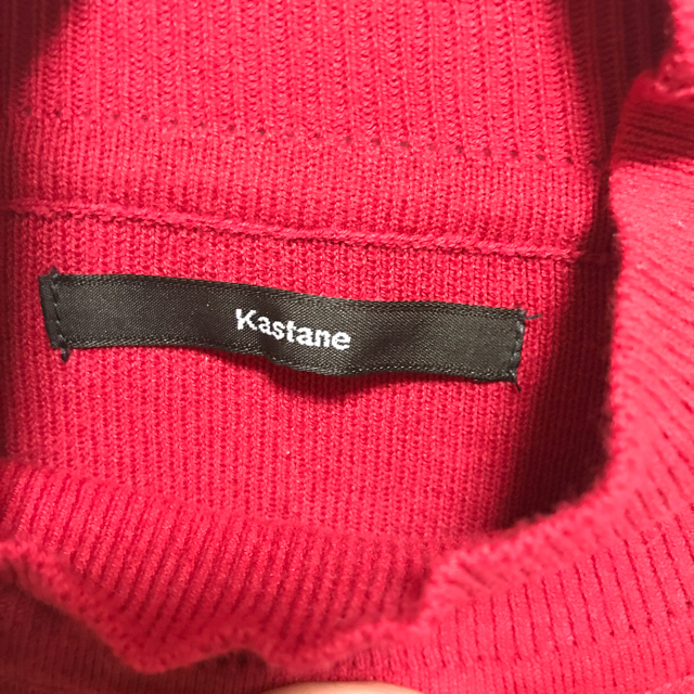 Kastane(カスタネ)のkastane ハイネックプルオーバー 赤 レディースのトップス(ニット/セーター)の商品写真