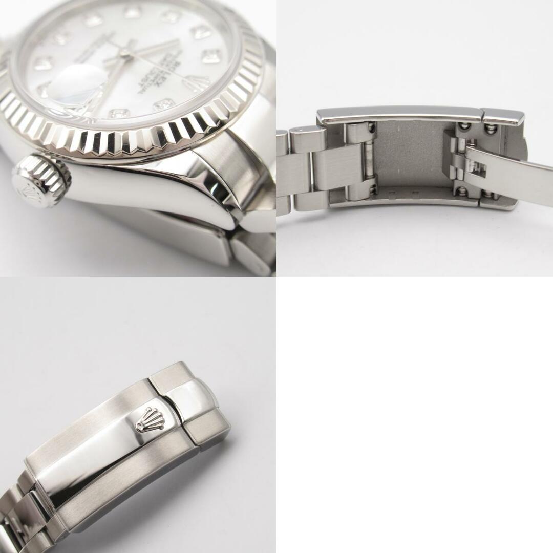 ROLEX(ロレックス)のロレックス ROLEX デイトジャスト 10Pダイヤ ランダム番 腕時計 時計 K18WG（ホワイトゴールド） ステンレススチール レディース ホワイト系 / ブラック系 / WHシェル/NP 279174NG 【中古】 レディースのファッション小物(腕時計)の商品写真