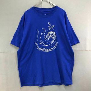 ヘインズ(Hanes)のHanes アザラシ 魚 海 水族館 半袖Tシャツ メンズXL 青(Tシャツ/カットソー(半袖/袖なし))