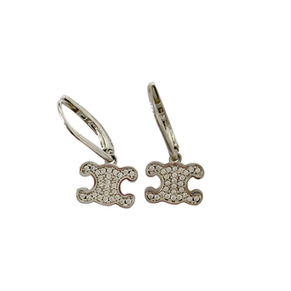 セリーヌ(CELINE)の309703-4 CELINE/セリーヌ トリオンフ ラインストーン ピアス シルバー 460GC レディース アクセサリー 保存袋付き 箱付き(ピアス)
