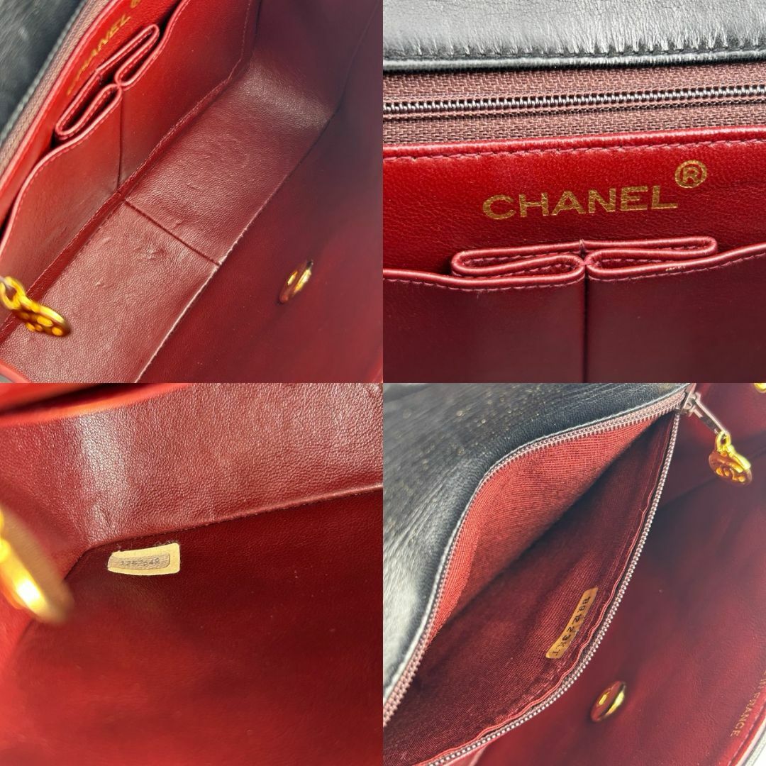 CHANEL(シャネル)のCHANEL シャネル ミニ マトラッセ チェーンショルダーバッグ 20cm ラムスキン ブラック １番代（1989年～1991年） G付き ゴールド金具 ヴィンテージ 中古 レディース ギャランティーカード付き Ginza Class Luxury Shop レディースのバッグ(ショルダーバッグ)の商品写真