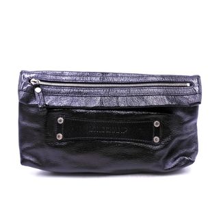 ロンシャン(LONGCHAMP)のLONGCHAMP ロンシャン レザー クラッチ バッグ 黒 ■■ レディース(クラッチバッグ)