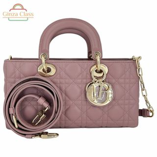 Christian Dior - CHRISTIAN DIOR クリスチャンディオール Lady D-Joy 3WAY ハンドバッグ ミディアム ラムスキン ラベンダー ゴールド金具 M0540ONGE/86-MA-0292 レディース 美品 中古 ショルダーバッグ 斜め掛け クロスボディー Ginza Class Luxury Shop