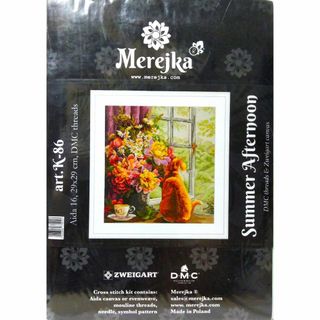 クロスステッチ キット【Merejka】Summer Afternoon 猫(生地/糸)