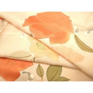平和屋着物▼上質な小紋　地紋起こし　枝花文　正絹　逸品　CAAR1589hy