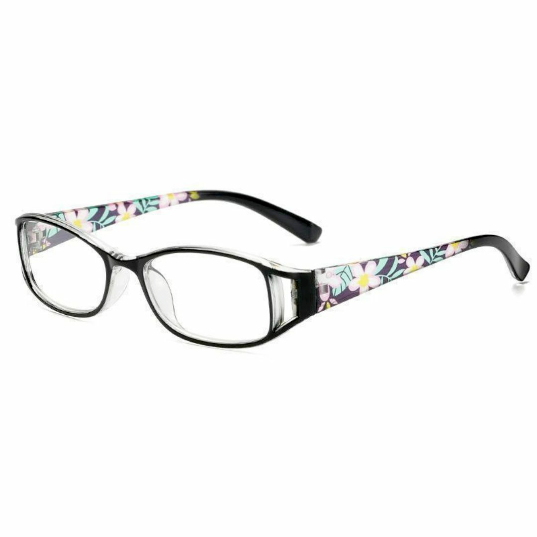 【2本】老眼鏡 +1.0~＋3.0 40代 50代 60代 花柄 軽量 ブラック レディースのファッション小物(サングラス/メガネ)の商品写真