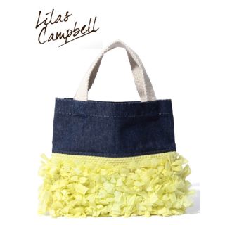 リラキャンベル(Lilas Campbell)の春夏 New ☆ Lilas Campbell フラワー トートバッグ イエロー(トートバッグ)