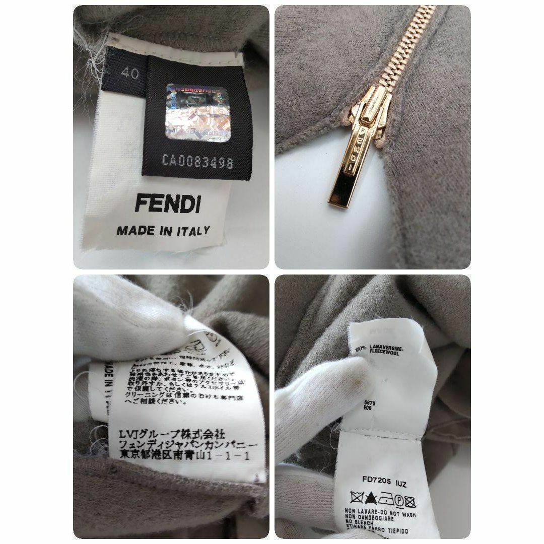 FENDI フェンディノースリーブ Vネック フリル ワンピース