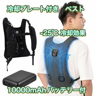 冷却プレート付きベスト 氷感服 -25℃冷却効果 10000mAhバッテリー付き(扇風機)