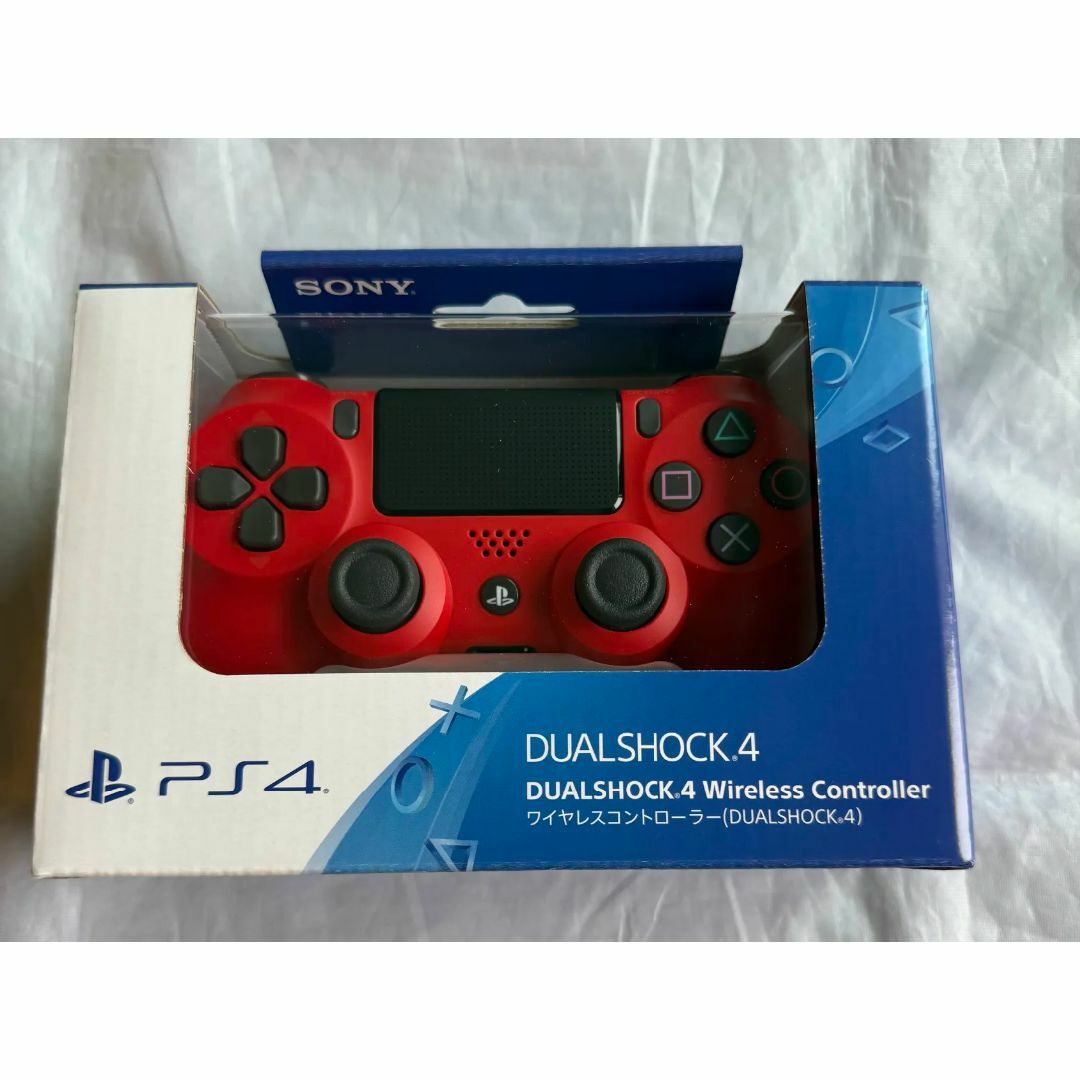 PlayStation4(プレイステーション4)のPS4 純正 ワイヤレス DUALSHOCK4 マグマレッド エンタメ/ホビーのゲームソフト/ゲーム機本体(家庭用ゲーム機本体)の商品写真