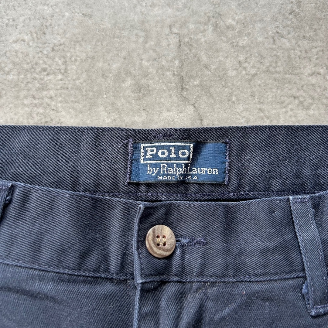 希少稀な Ralph Lauren 30 ネイビー USA製 チノパン ラルフローレン 90s - パンツ