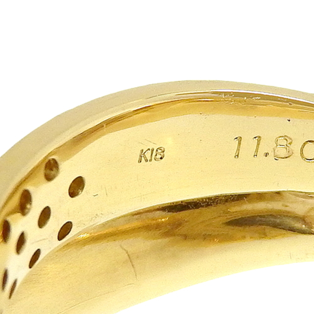 パール ダイヤモンド リング K18 イエローゴールド YG リング