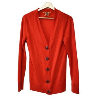 トリーバーチ(Tory Burch)のTORY BURCH(トリーバーチ) カーディガン サイズM レディース - レッド 長袖(カーディガン)