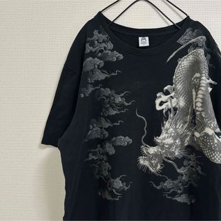 ヴィンテージ KU USA Tシャツ 和柄 空 開花ブランド タトゥー柄 龍(Tシャツ/カットソー(半袖/袖なし))