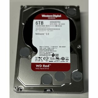 ウエスタンデジタル(Western Digital)のハードディスク・HDD（容量6TB、WD60EFRX）中古品(PC周辺機器)