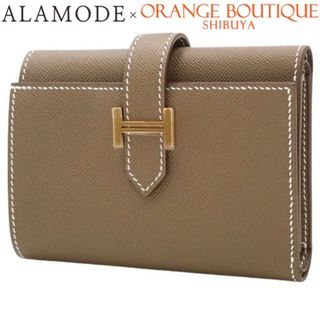 エルメス(HERMES)のHERMES(エルメス) ベアンコンビネ エトープ/エトゥープ グレージュ ヴォーマダム ゴールド金具 W刻印 コンパクト財布 三つ折り 3つ折り ミニウォレット レディース 40101790935【中古】【アラモード】(財布)