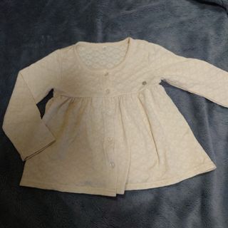 ベージュ ボタン付きカーディガン 100(カーディガン)