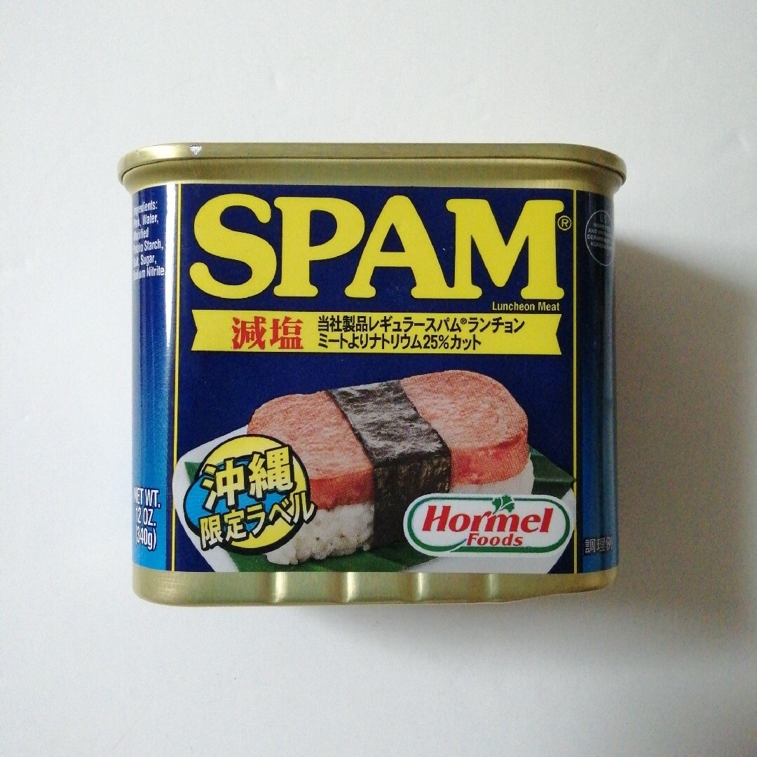 SPAM　スパム ランチョンミート　減塩/チューリップ　TULIP　ポーク 食品/飲料/酒の加工食品(缶詰/瓶詰)の商品写真