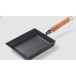 鋳鉄製 長方形卵焼き器 木製ハンドル(鍋/フライパン)
