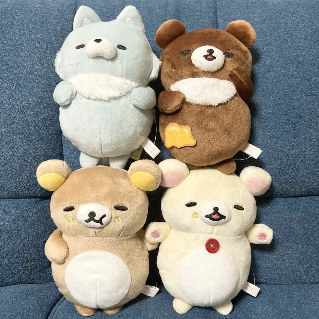 新品本物 リラックマ 4種セットの まくまくぬいぐるみ みんなでまんぷく ぬいぐるみ