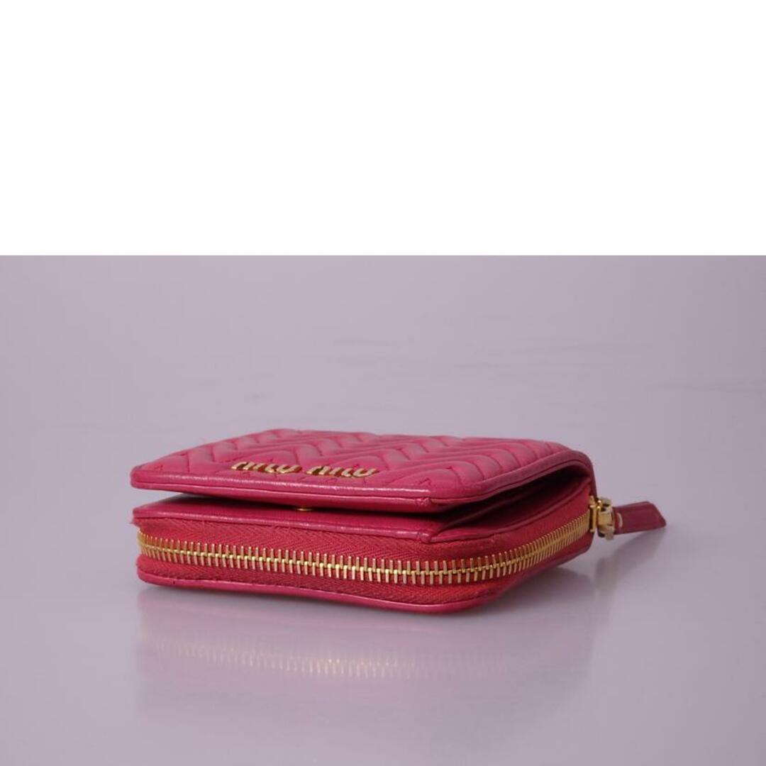 美品✨ミュウミュウ♡マテラッセコインケース　ソフトレザー　シルバー金具　ピンク 美品✨ミュウミュウ♡マテラッセコインケース ソフトレザー