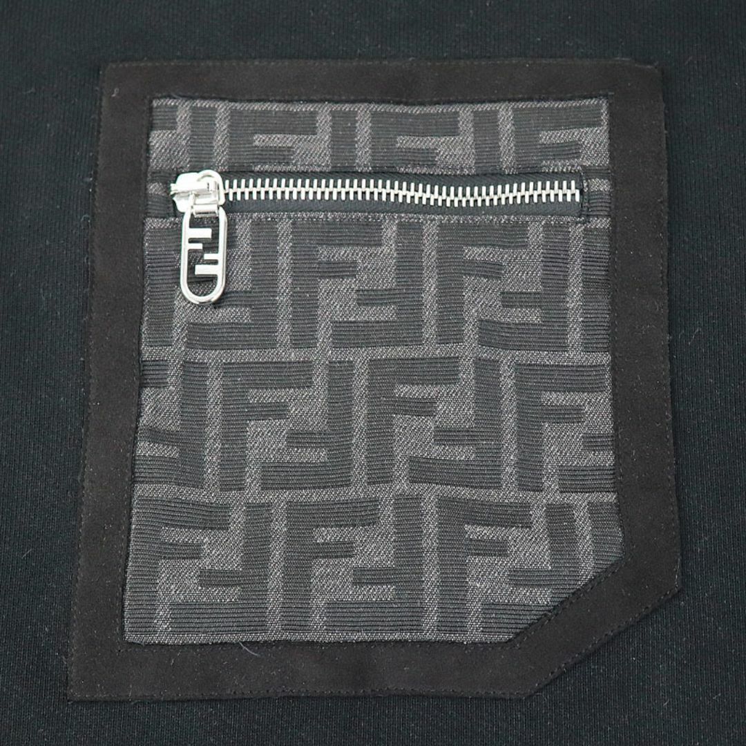 FENDI レザー製パッチポケット ジャージー スウェットシャツ FENDI - フェンディ【FENDI】 ブラックジャージー スウェット