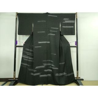 平和屋着物■訪問着　霞文　黒地　正絹　逸品　DAAS7006xg(着物)