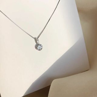 ダイヤモンド　キラキラ　ネックレス　シルバー080(ネックレス)
