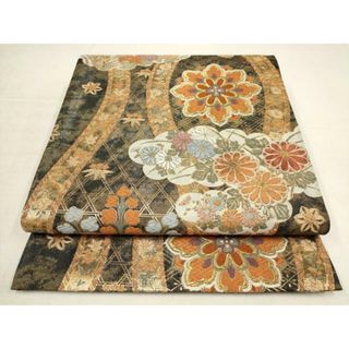 平和屋着物▼佐賀錦　六通柄袋帯　唐織　吉祥草花文　竹　金糸　正絹　逸品　AAAV0459wj