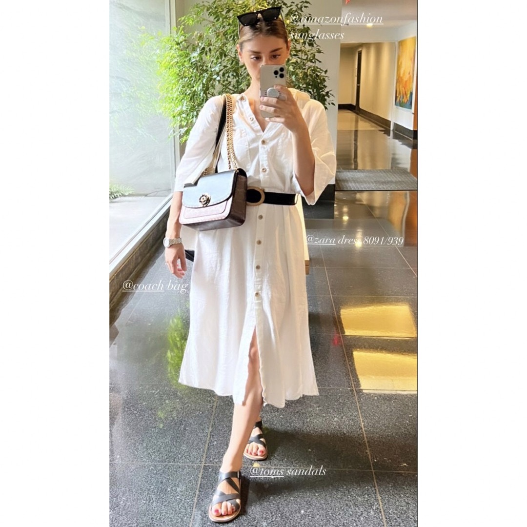 ZARA - 新品 ZARA ベルト付きリネンブレンドシャツワンピース M