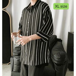 n650【期間限定 特別価格】ビッグシルエット ストライプ シャツ メンズ XL(シャツ)