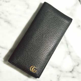 GUCCI - グッチ 財布 長財布 メンズ 札入れ GGマーモント レザー ブラックGUCCI