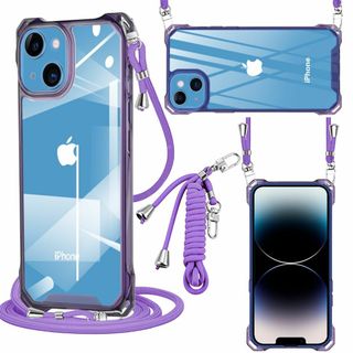 【色:パープル_サイズ:iPhone13/14】iPhone 13 ケース クリ(その他)