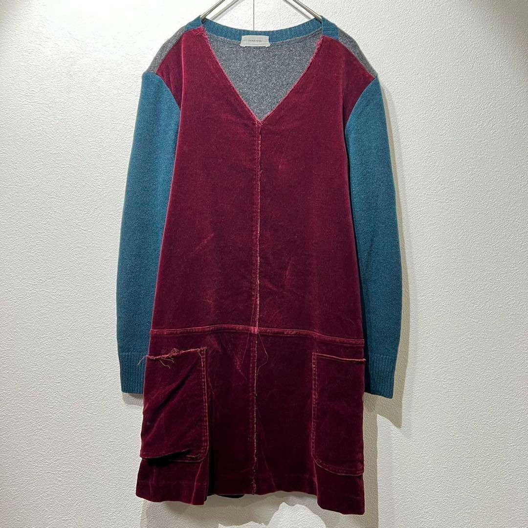 贈り物 希少 美品 ニット ベロア ドッキング アンダーカバー 12年製 ワンピース