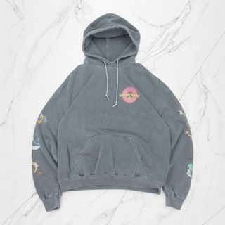 古着 LOONEY TUNES HOODY SWEAT WASHED BLACK フーディー スウェット 【Vintage】(パーカー)