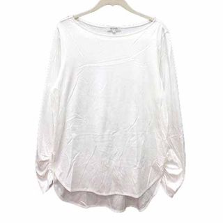 プラステ(PLST)のプラステ PLST カットソー ボートネック 長袖 M 白 ホワイト /YK(カットソー(長袖/七分))