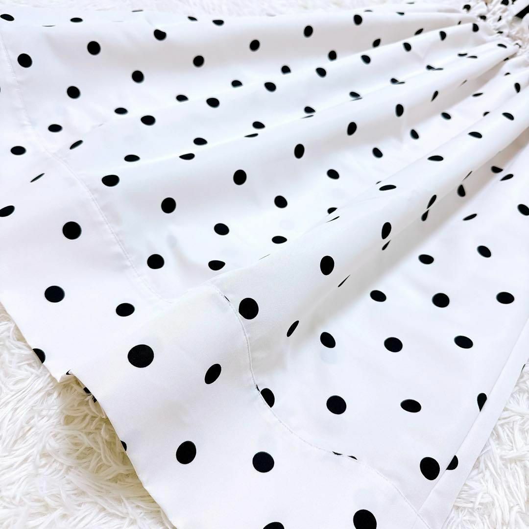 OBLI(オブリ)の美品✨　オブリ　ドットグログランキャミワンピース　フレア　ギャザー　S相当 レディースのワンピース(ロングワンピース/マキシワンピース)の商品写真