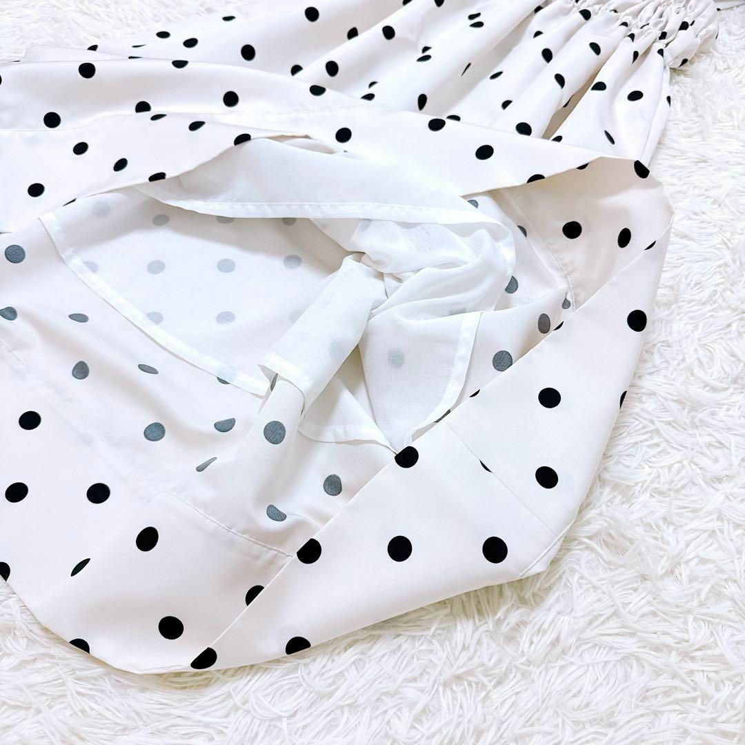 OBLI(オブリ)の美品✨　オブリ　ドットグログランキャミワンピース　フレア　ギャザー　S相当 レディースのワンピース(ロングワンピース/マキシワンピース)の商品写真