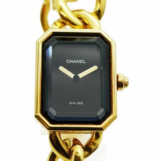シャネル(CHANEL)の【5wwf0022】シャネル プルミエールM H0003 黒文字盤【中古】腕時計 レディース(腕時計)