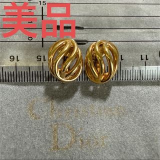 クリスチャンディオール(Christian Dior)のChristian Dior ゴールドカラーイヤリング　ビンテージ　美品(イヤリング)
