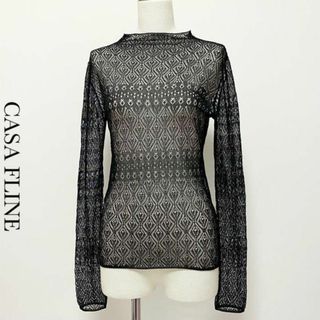 カーサフライン(CASA FLINE)の送料無料 CASA FLINE カーサフライン シアー 総柄 レース カットソー(シャツ/ブラウス(長袖/七分))