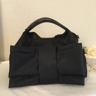 スピックアンドスパン(Spick & Span)の大きなリボンのバッグ ♡黒  セレクトショップ(ハンドバッグ)